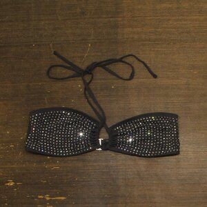 Significant Other Womens Niah Embellished Bikini Top SN2414T-F1 Charcoal Gray 10
